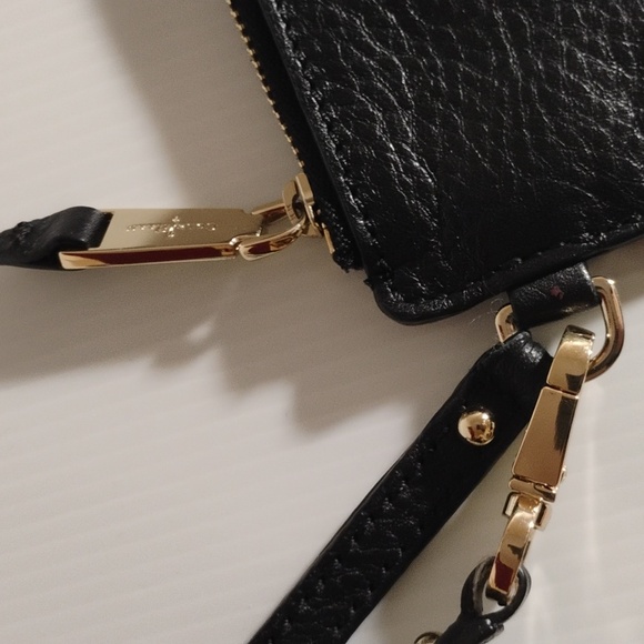 Cole Haan Go Anywhere Black Pebble Leather Wristlet Super Soft - Picture 4 of 9